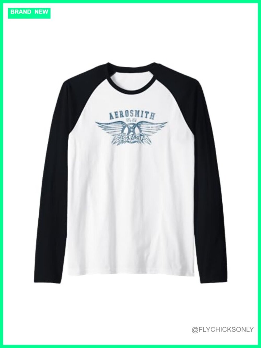Aerosmith Est. 1970 Raglan Baseball Tee V-Neck Band Merch Casual Top